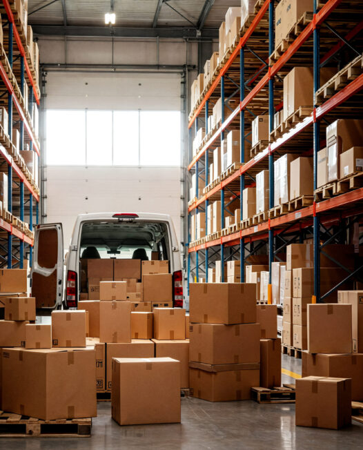 warehouse-with-boxes-delivery-van